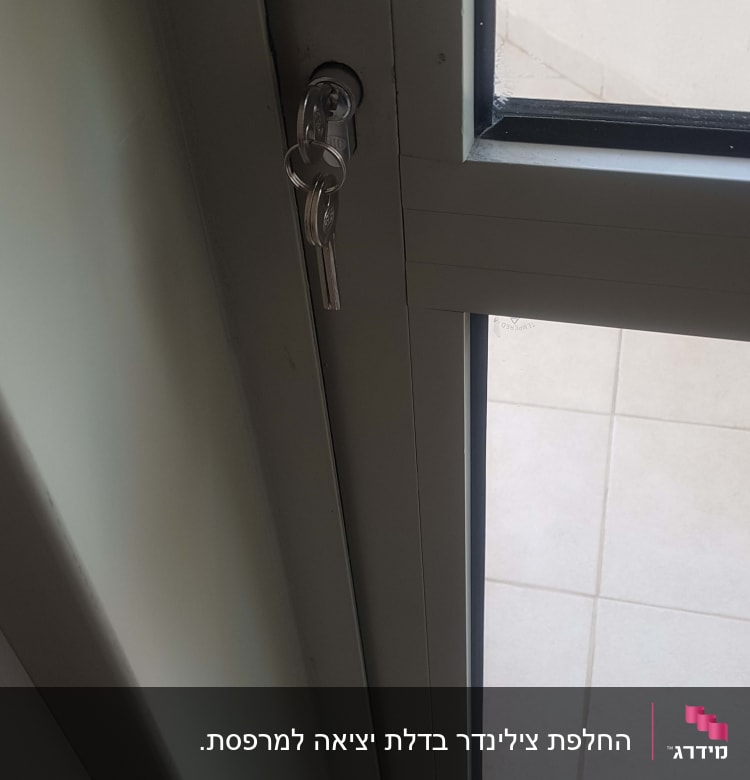 מנעול דלת עם מפתח תקוע במנעול